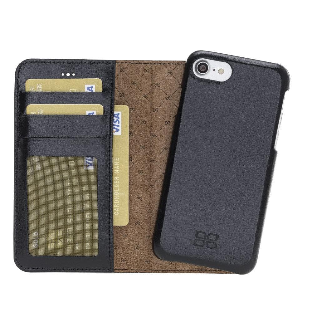 Full Leather Coating Detachable Wallet Case for Apple iPhone 8 Series iPhone 8 / Black Bouletta LTD