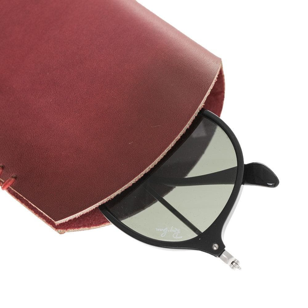 Leather Glasses Case Vegetal Red Bouletta