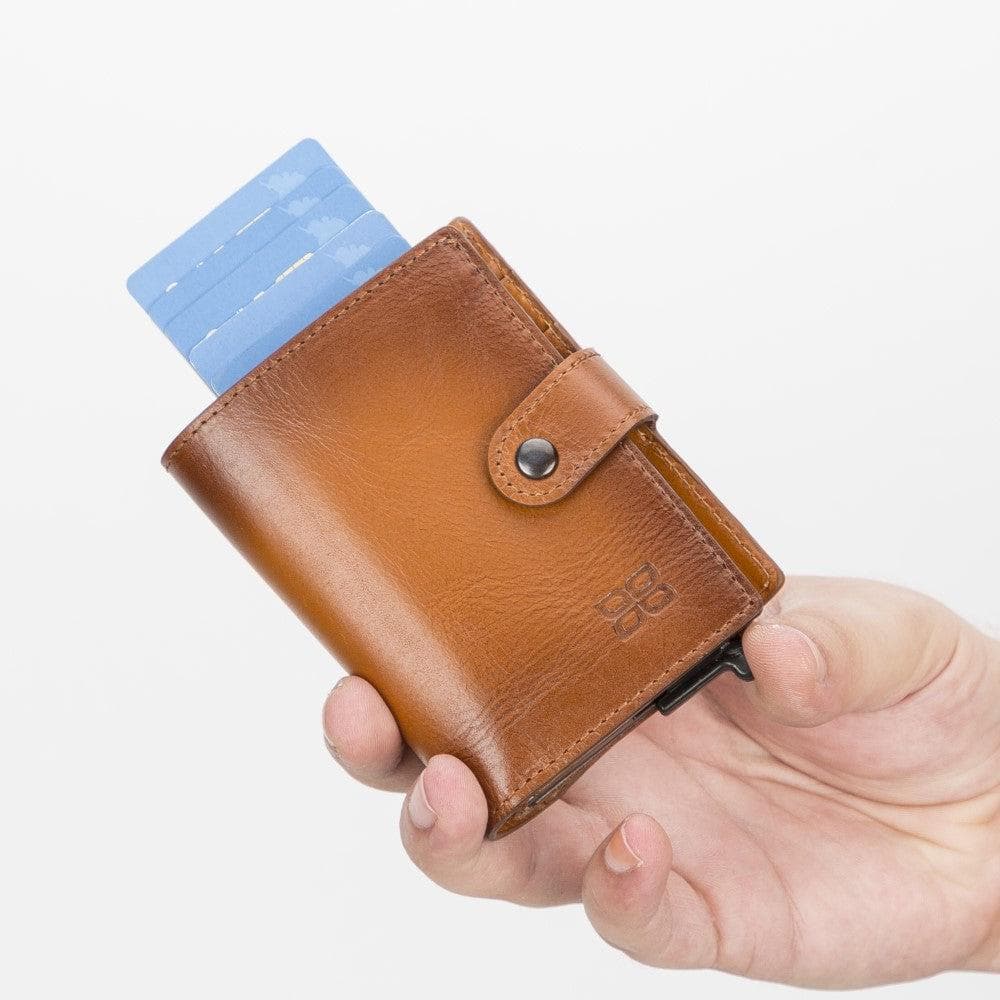 Leather Palertag Zip Mechanical Card Holder Bouletta B2B