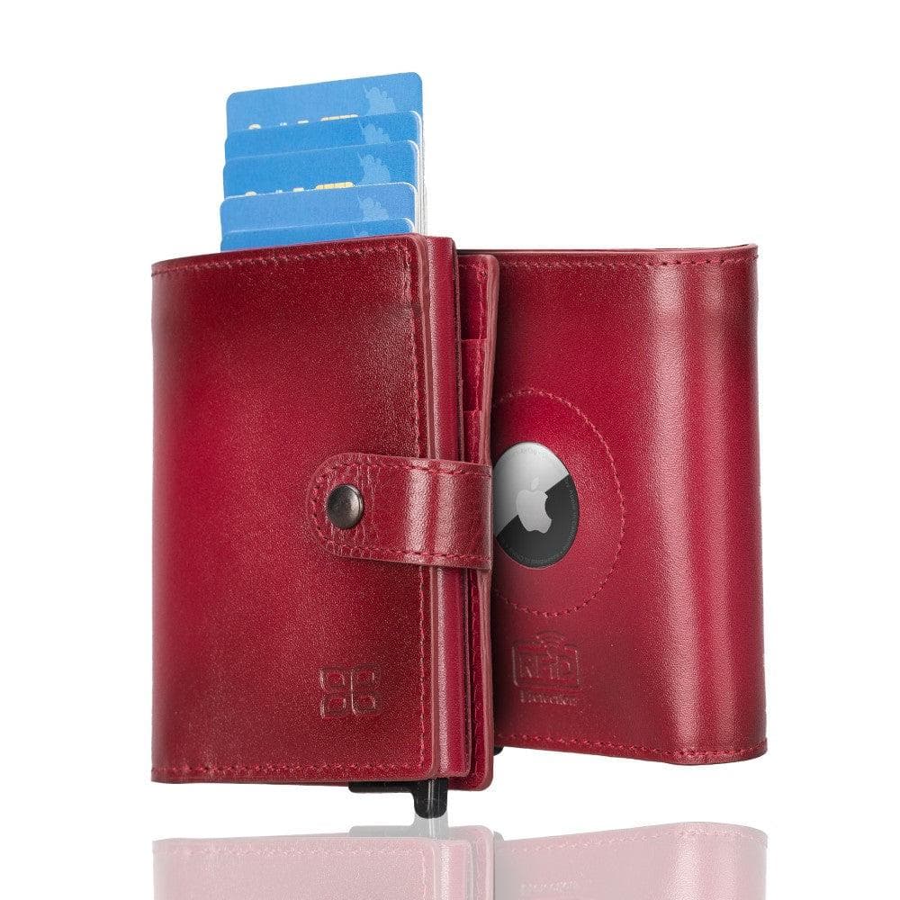 Leather Palertag Zip Mechanical Card Holder Red Bouletta B2B