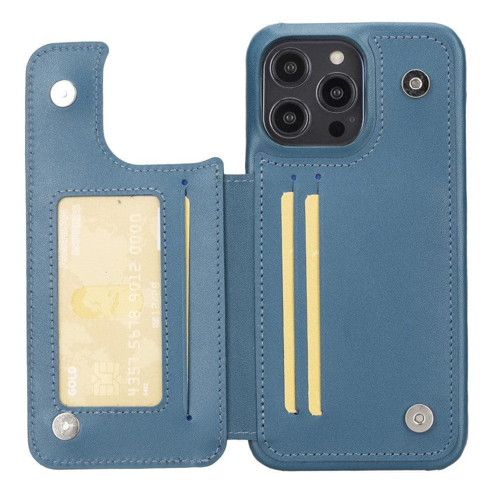 Leather Slim Ultimate Book Wallet Apple iPhone 14 Series iPhone 14 Pro Max / Burnished Blue Bouletta LTD