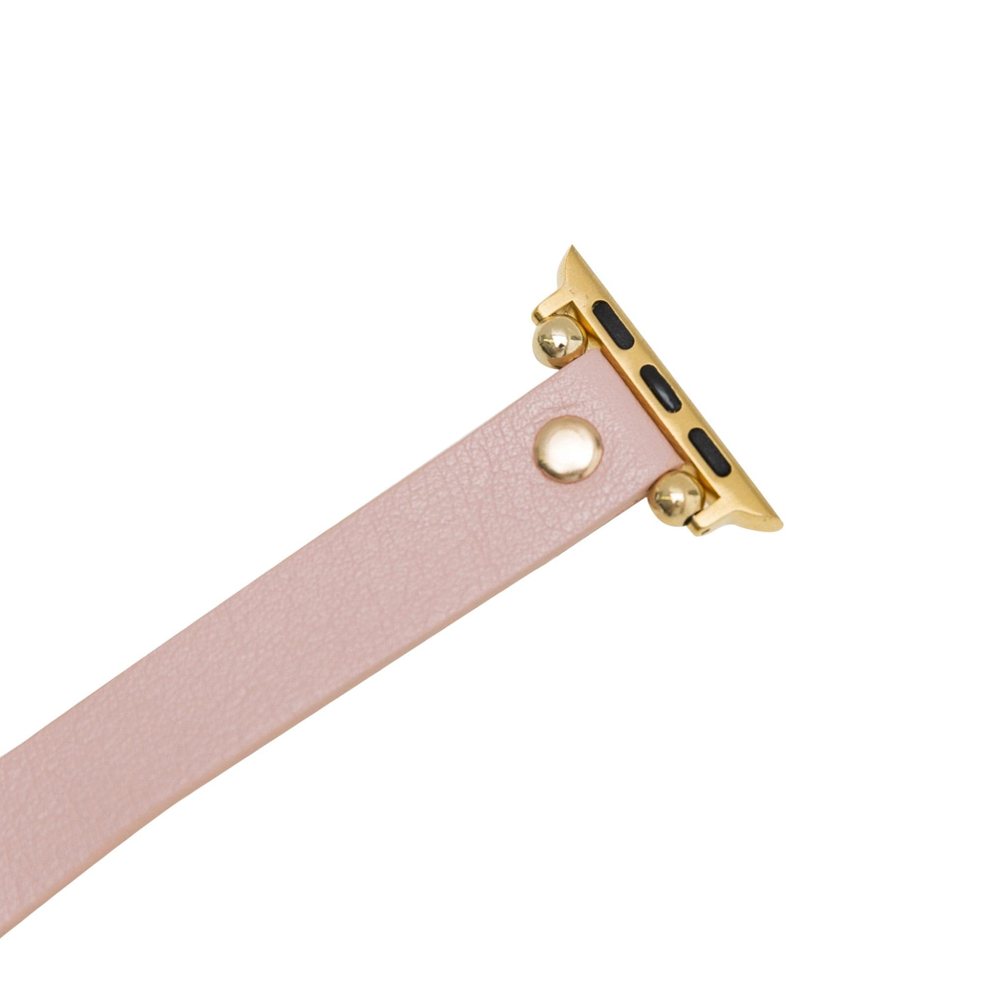 Leeds Double Tour Slim with Rose Gold Bead Apple Watch Leather Straps Bouletta LTD