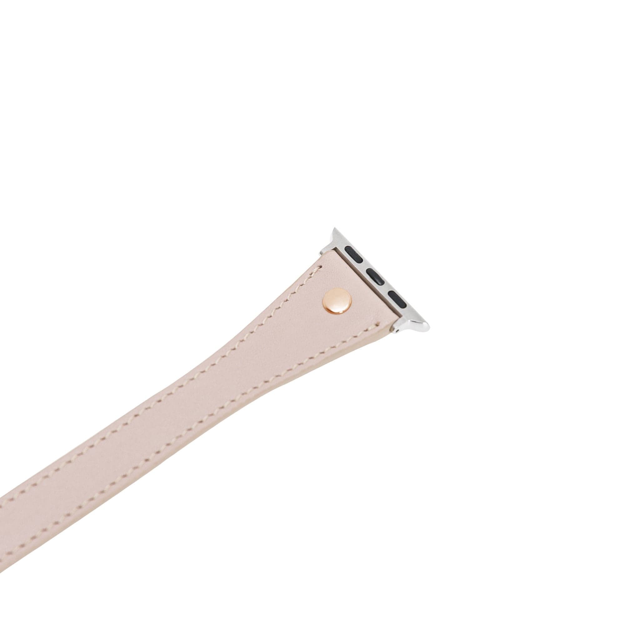 Leeds Double Tour Slim with Rose Gold Bead Apple Watch Leather Straps Bouletta LTD