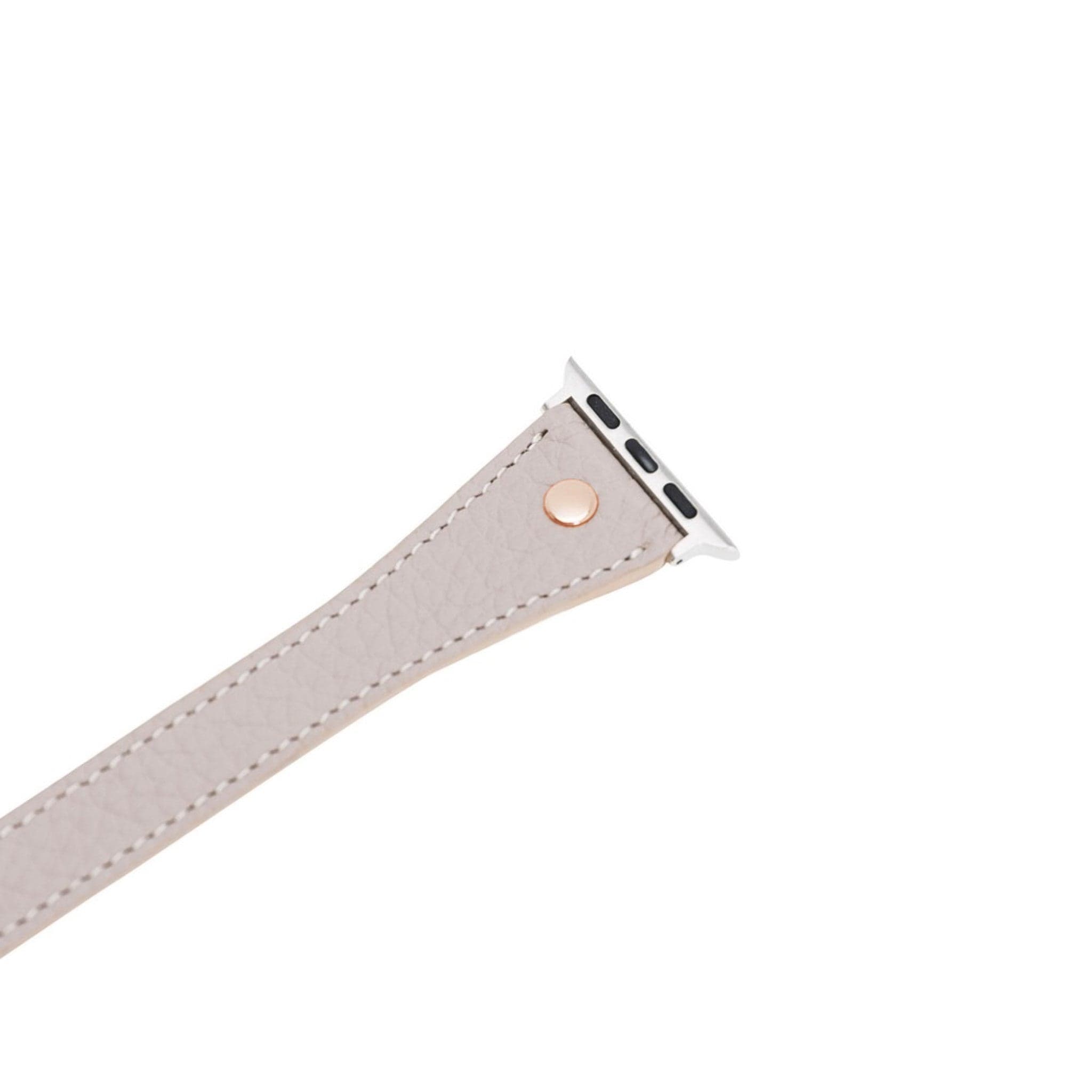 Leeds Double Tour Slim with Rose Gold Bead Apple Watch Leather Straps Bouletta LTD