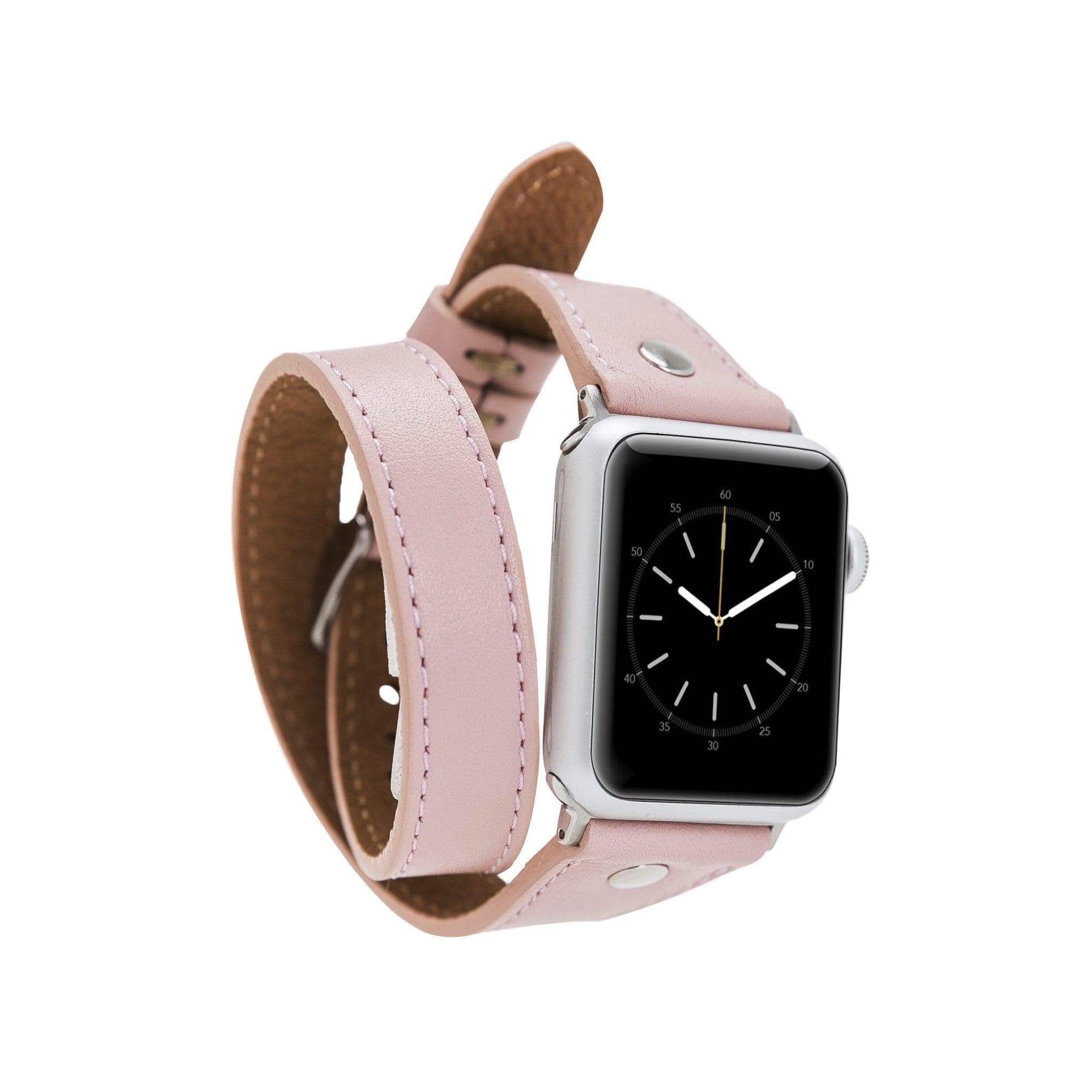 Leeds Double Tour Slim with Silver Bead Apple Watch Leather Straps Bouletta LTD