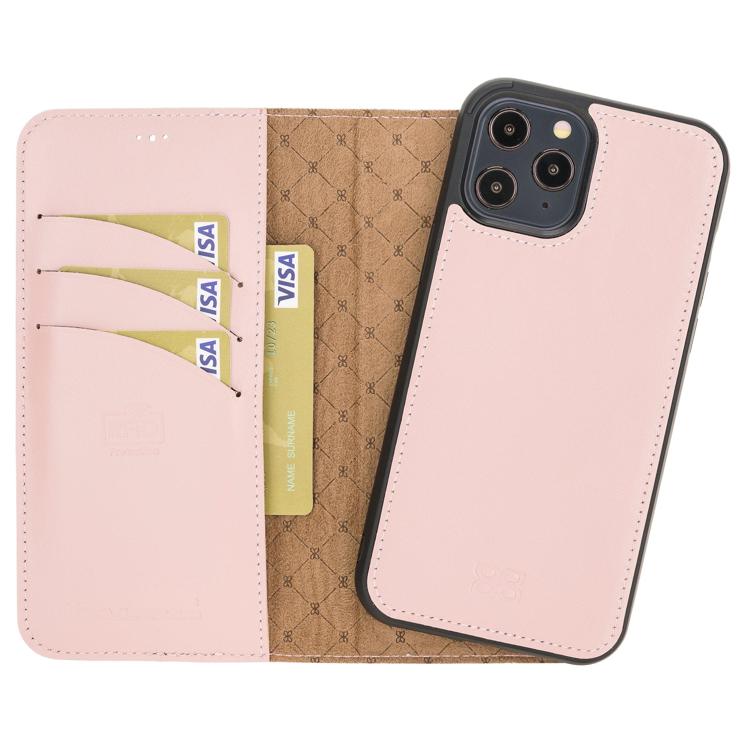 Detachable Leather Wallet Cases for Apple iPhone 12 Series iPhone 12 Pro Max / Pink Bouletta LTD