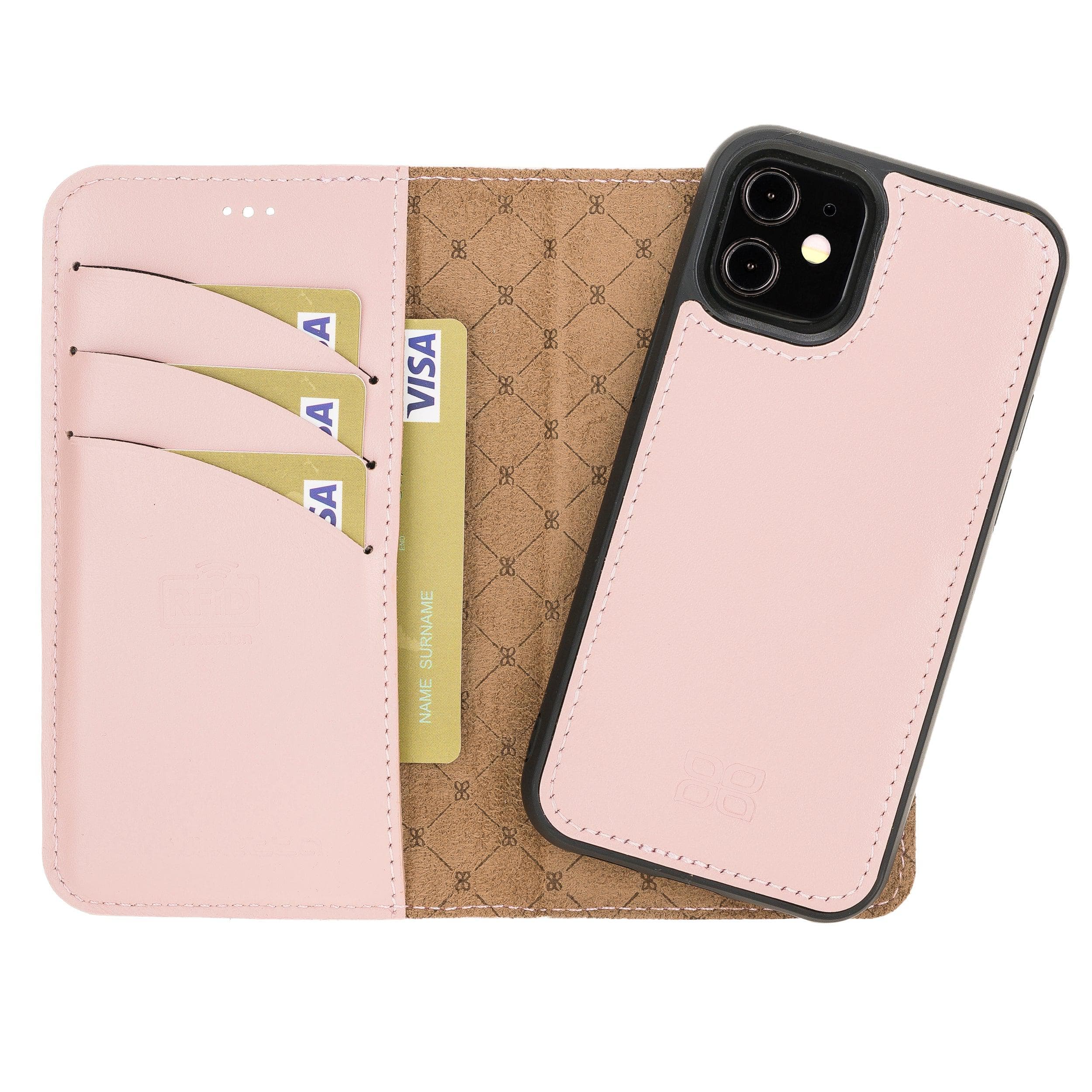 Detachable Leather Wallet Cases for Apple iPhone 12 Series iPhone 12 Mini / Pink Bouletta LTD