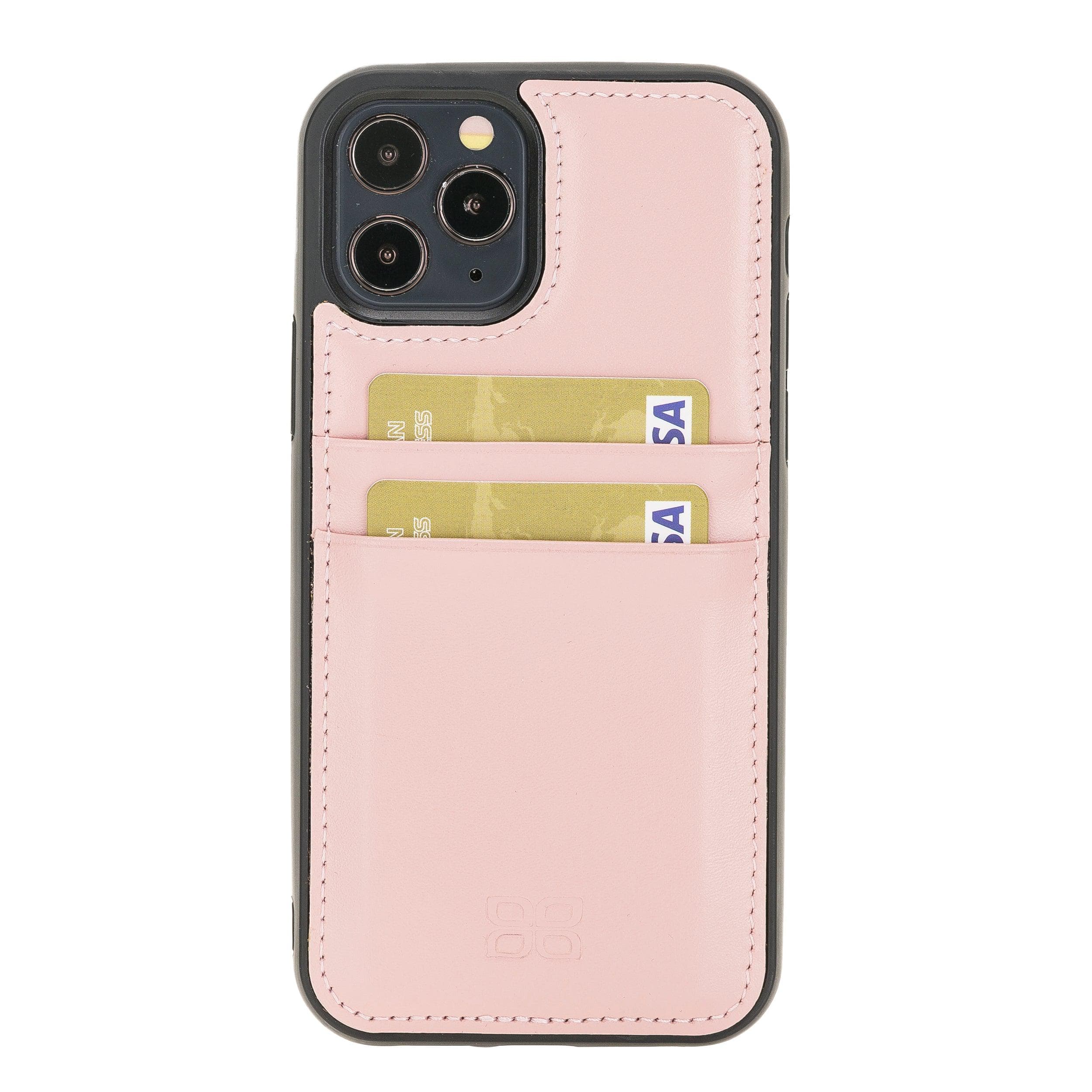 Flexible Leather Back Cover with Card Holder for iPhone 12 Series iPhone 12 Pro Max / Pink Bouletta LTD