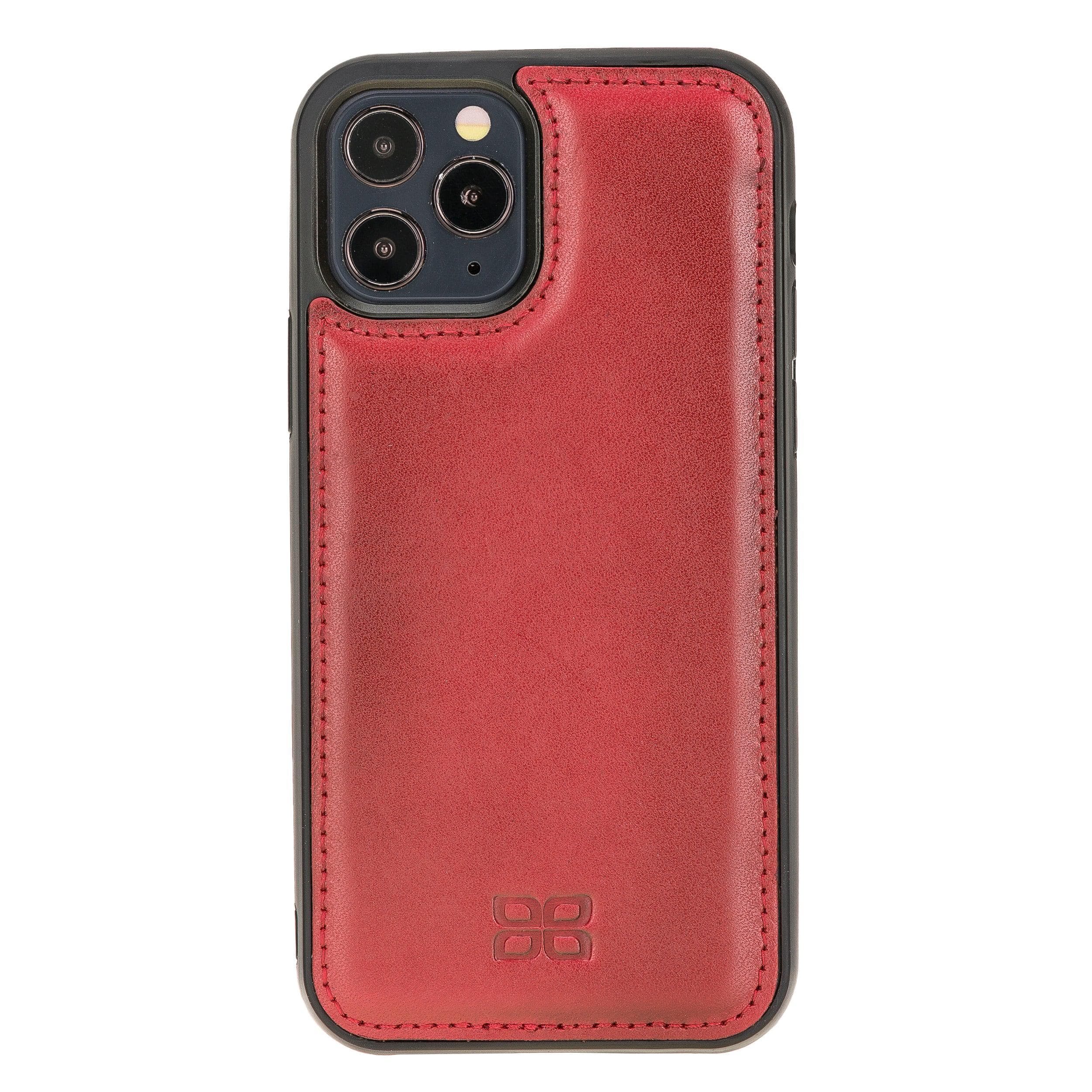 Flexible Leather Back Cover for Apple iPhone 12 Series iPhone 12 Pro / Red Bouletta LTD