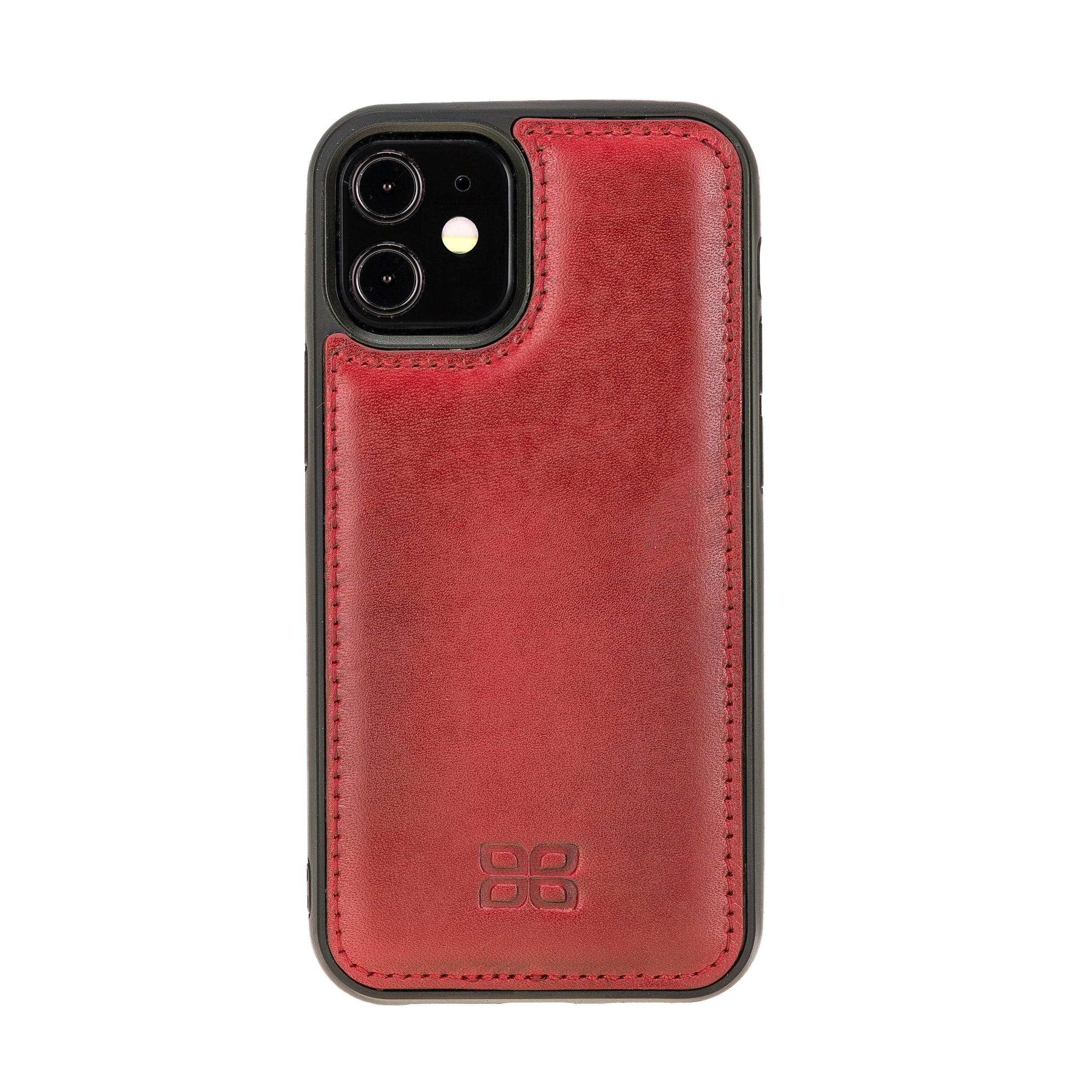 Flexible Leather Back Cover for Apple iPhone 12 Series iPhone 12 Mini / Red Bouletta LTD