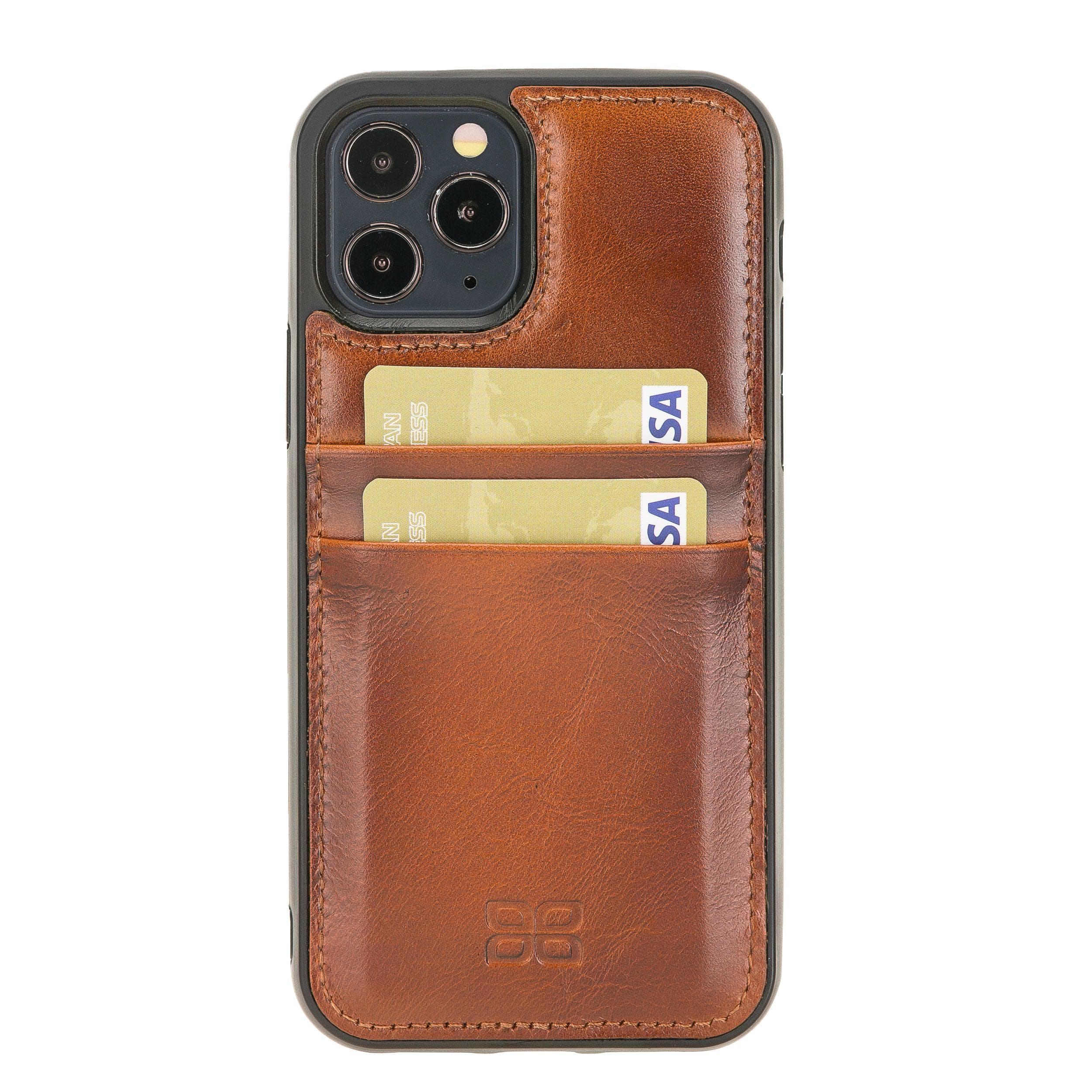 Flexible Leather Back Cover with Card Holder for iPhone 12 Series iPhone 12 Pro Max / Tan Bouletta LTD