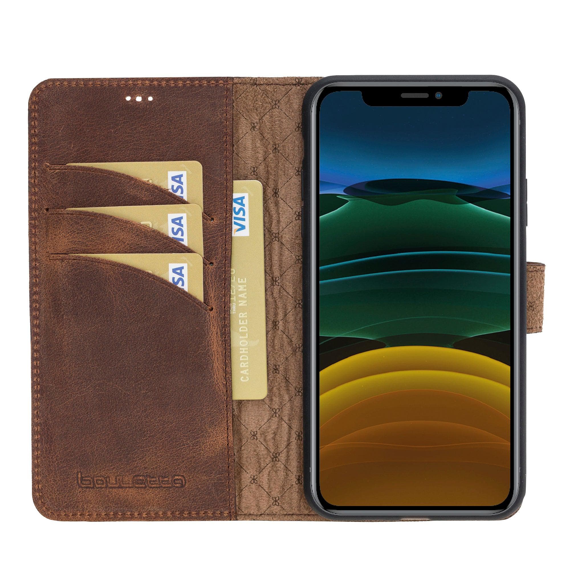 Magic iPhone 11 Series Detachable Genuine Leather Wallet Case - MW