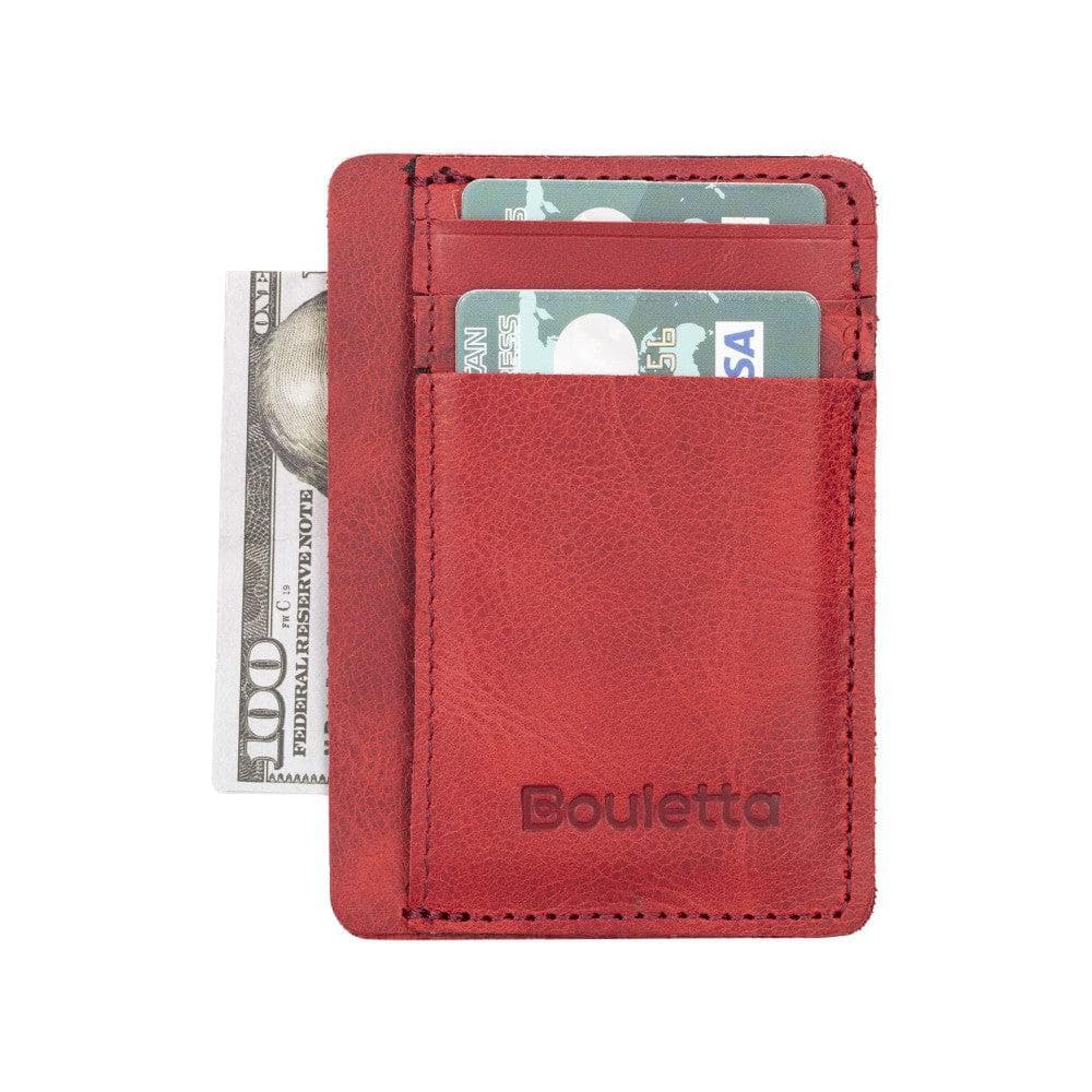 Parma Leather Card Holder Red B2B Bouletta