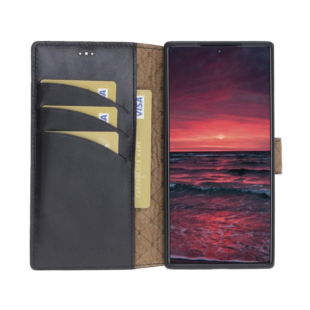 Samsung Galaxy Note 10 Series Leather Wallet Folio Case Samsung Note 10 / Rustic Black Bouletta