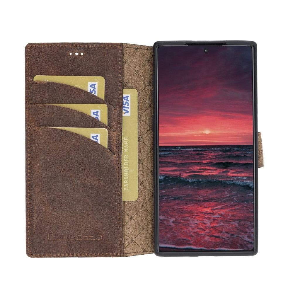 Samsung Galaxy Note 10 Series Leather Wallet Folio Case Samsung Note 10 / Antic Brown Bouletta