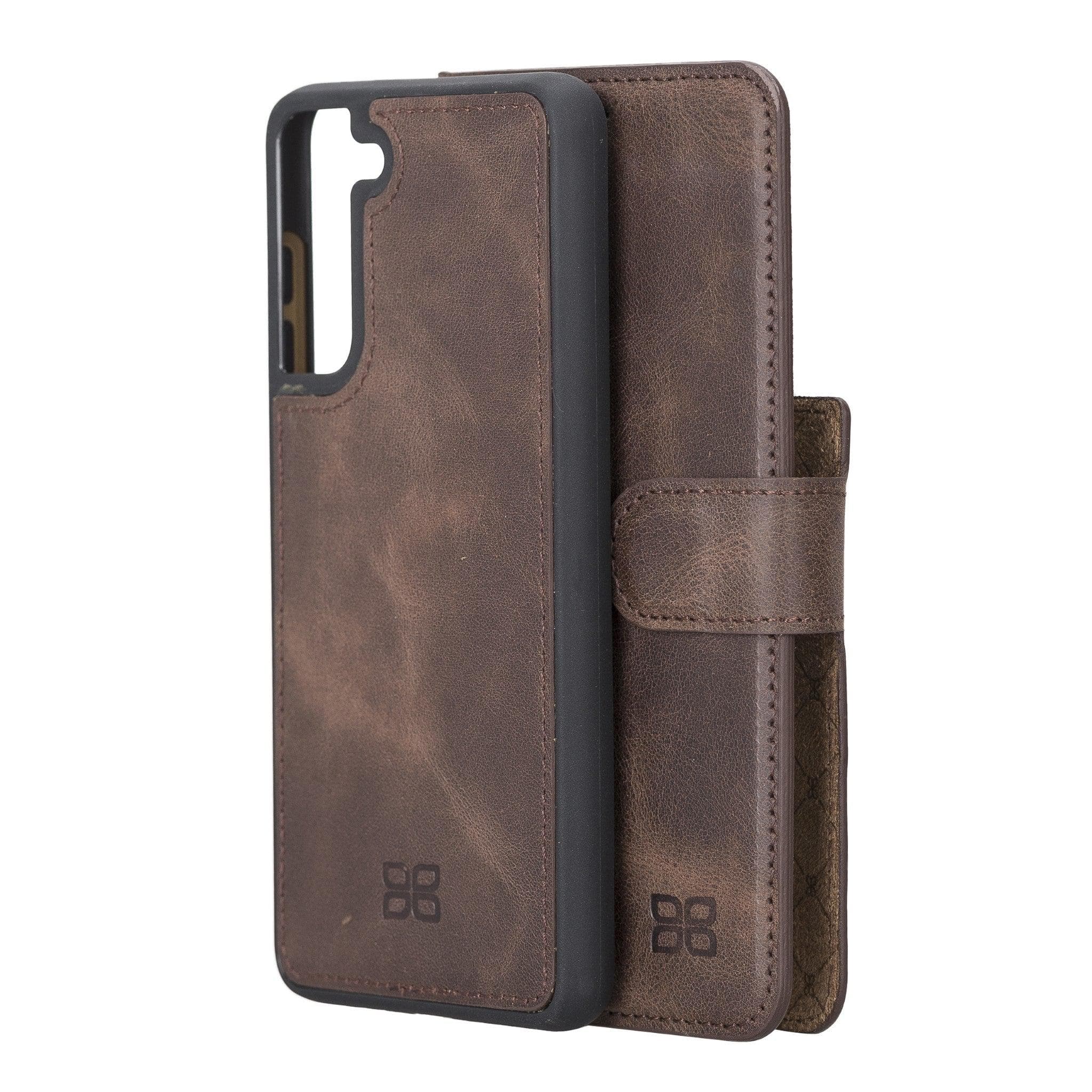 Samsung Galaxy S21 FE (Fan Edition) Detachble Leather Wallet Case Samsung S21 FE / Tiguan Brown Bouletta LTD