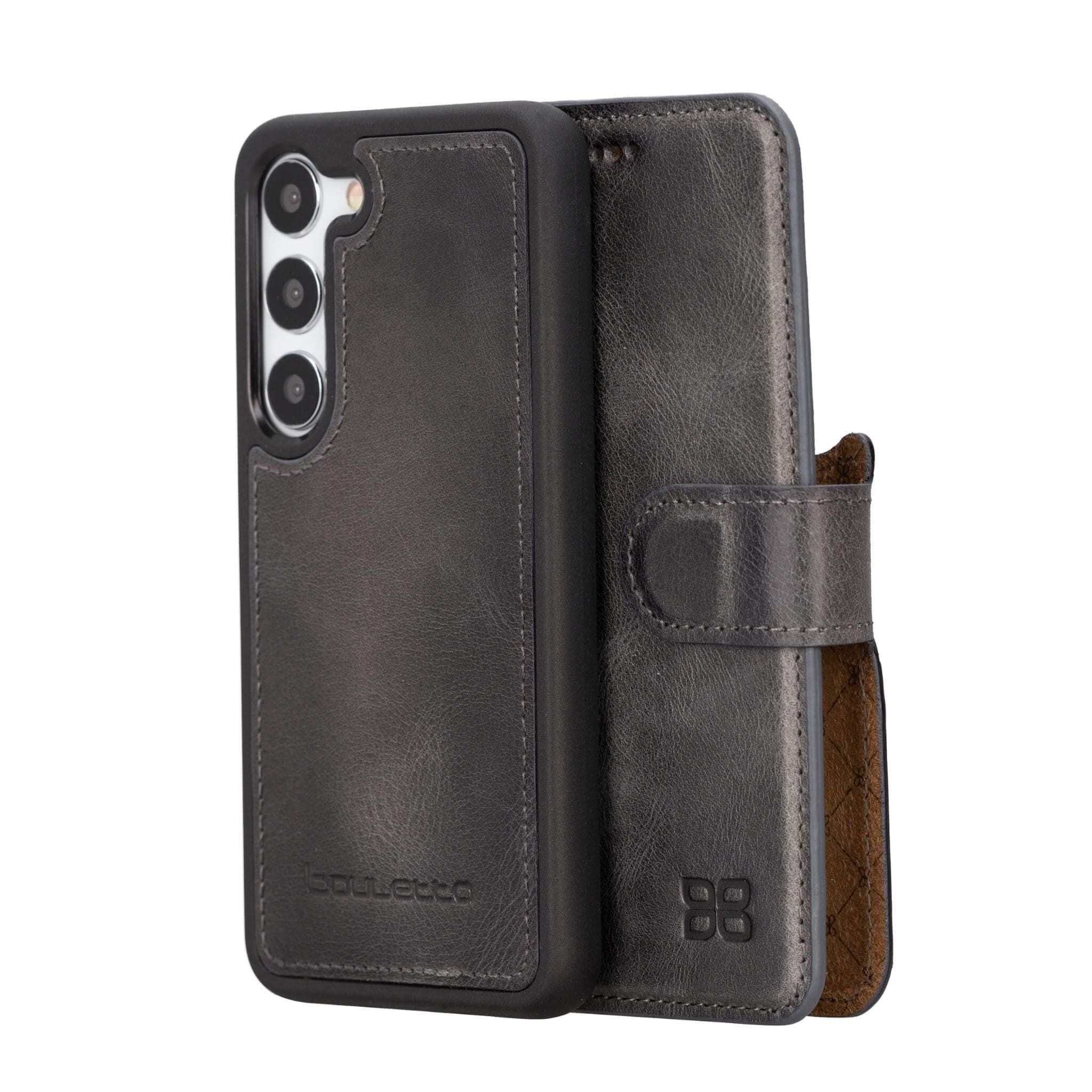 Samsung Galaxy S23 Series Leather Wallet Cases - MW Galaxy S23 Plus / Gray Bouletta LTD