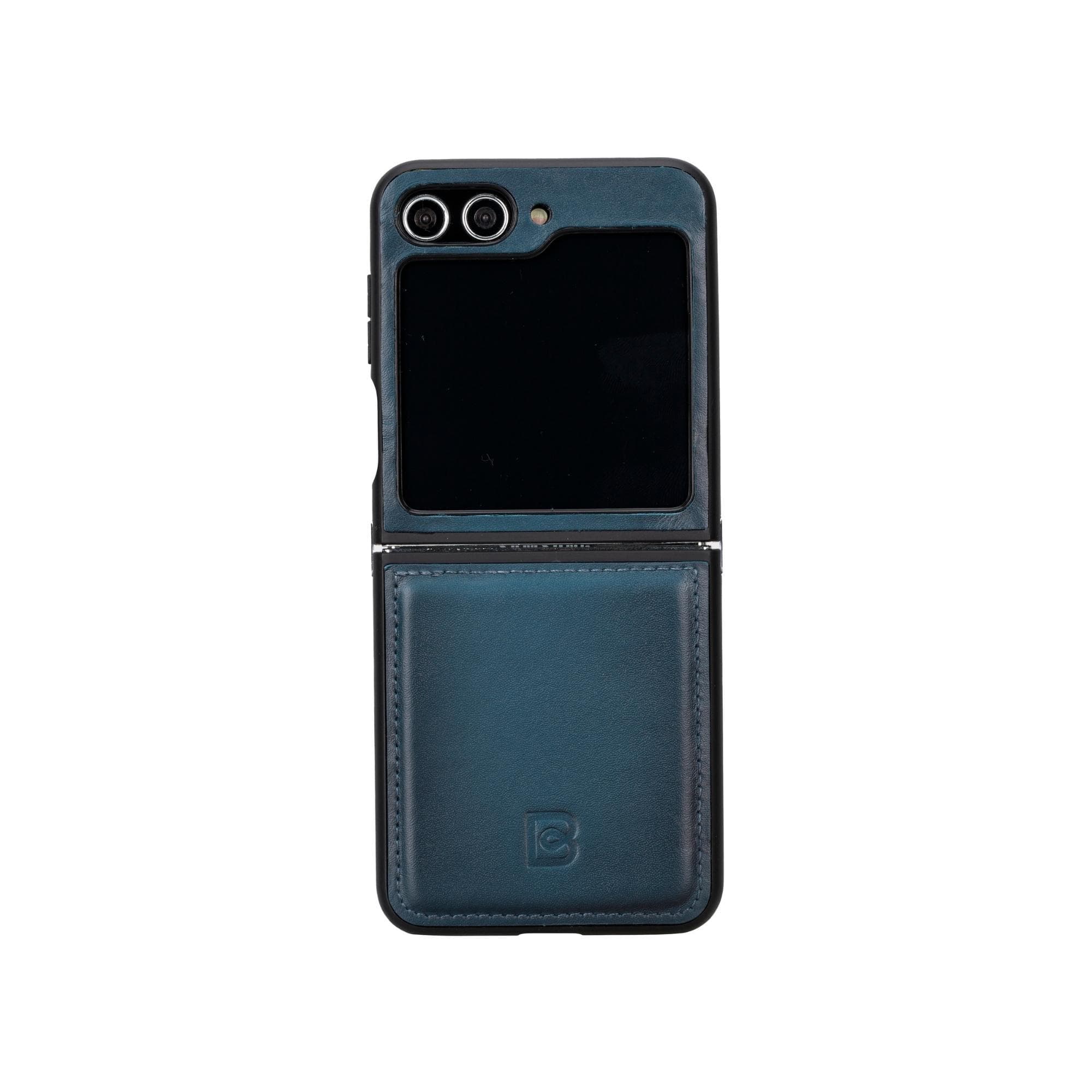 Samsung Galaxy Z Flip 5 Leather Back Cover Case - FXC - Pre Order Blue / Samsung Galaxy Z Flip 5 Bouletta LTD