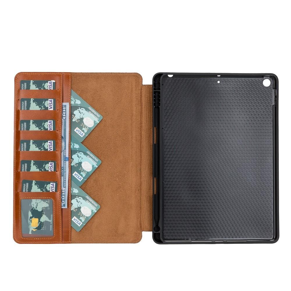 Eto iPad 10.2" 8th Generation Genuine Leather Wallet Case