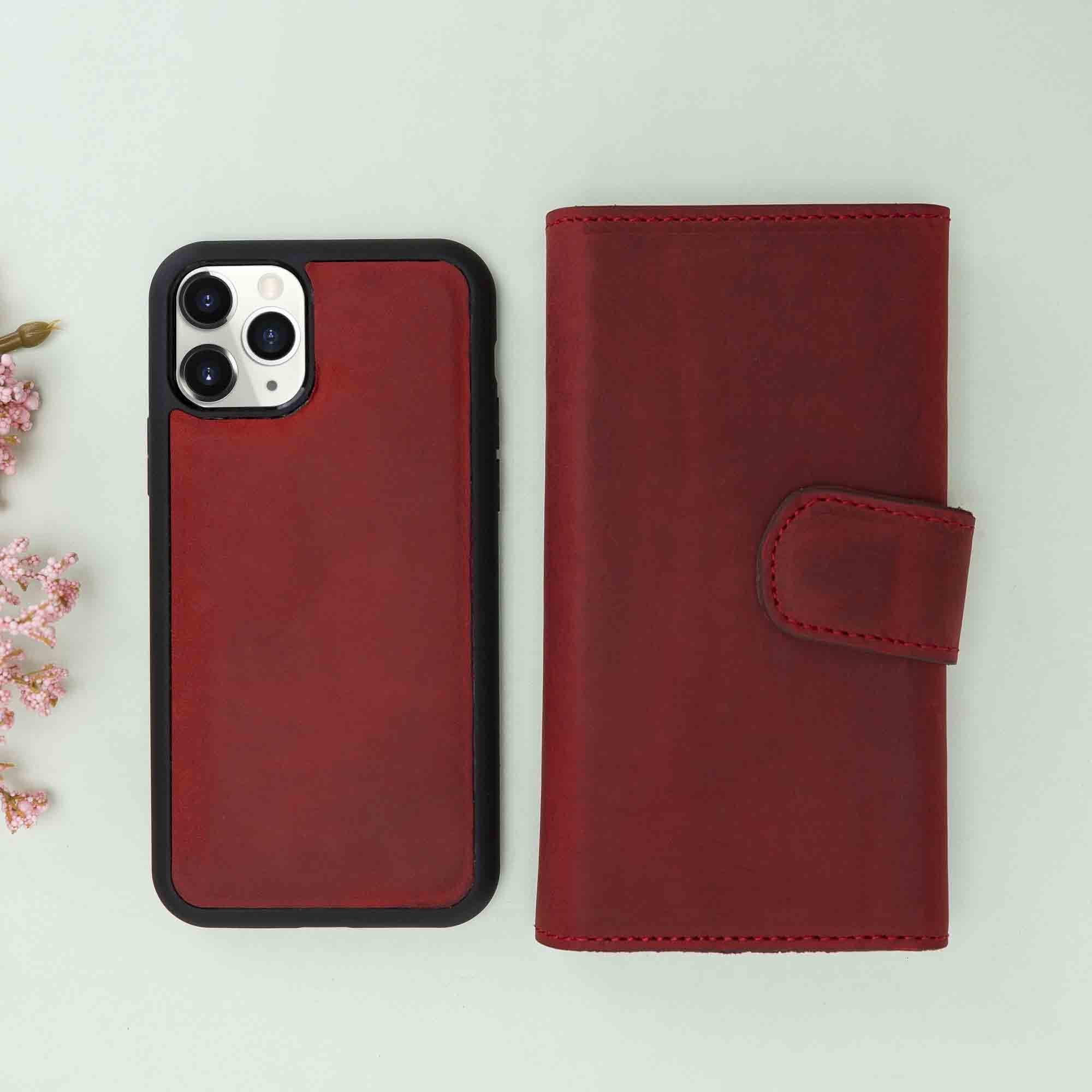 B2B - Apple Iphone 11 Pro Max Leather SANTA Wallet Case RED00 Bouletta B2B