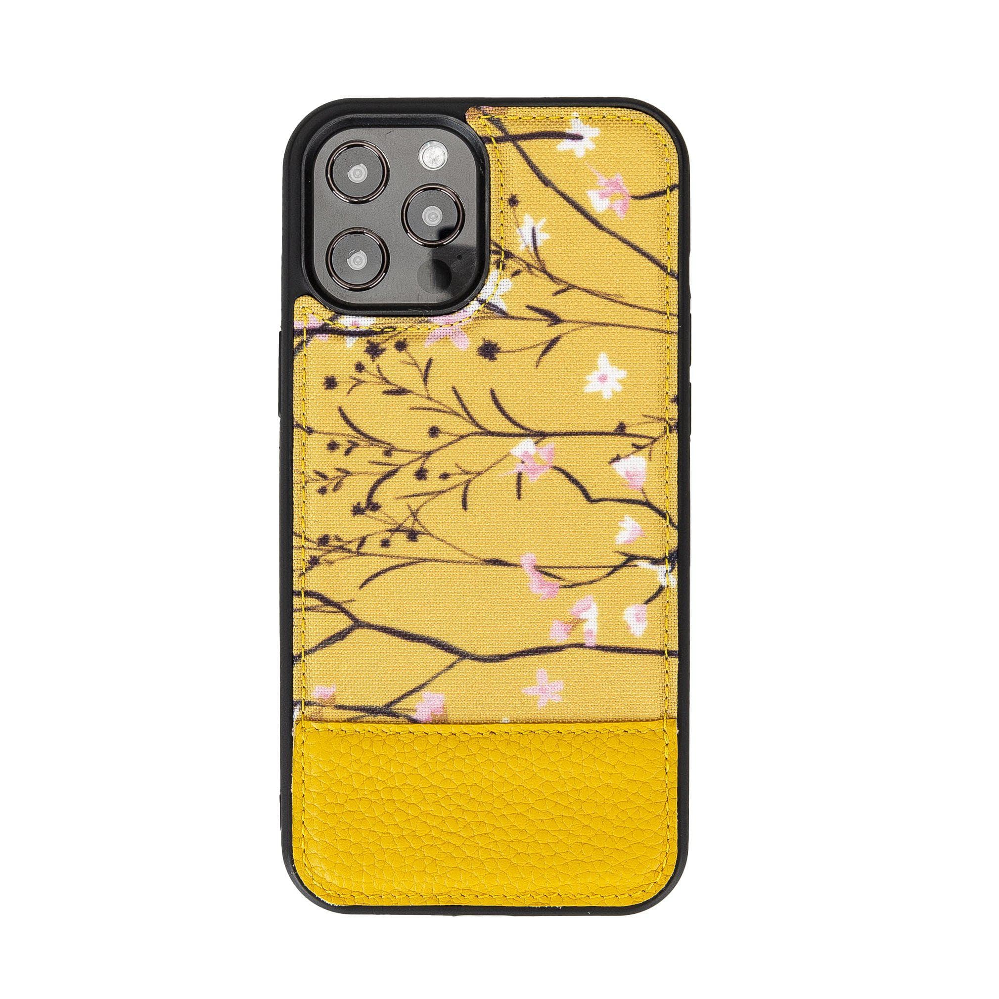 B2B - Flex Cover Back iPhone 12/Pro 6.1” Leather Case Sarı Bouletta B2B