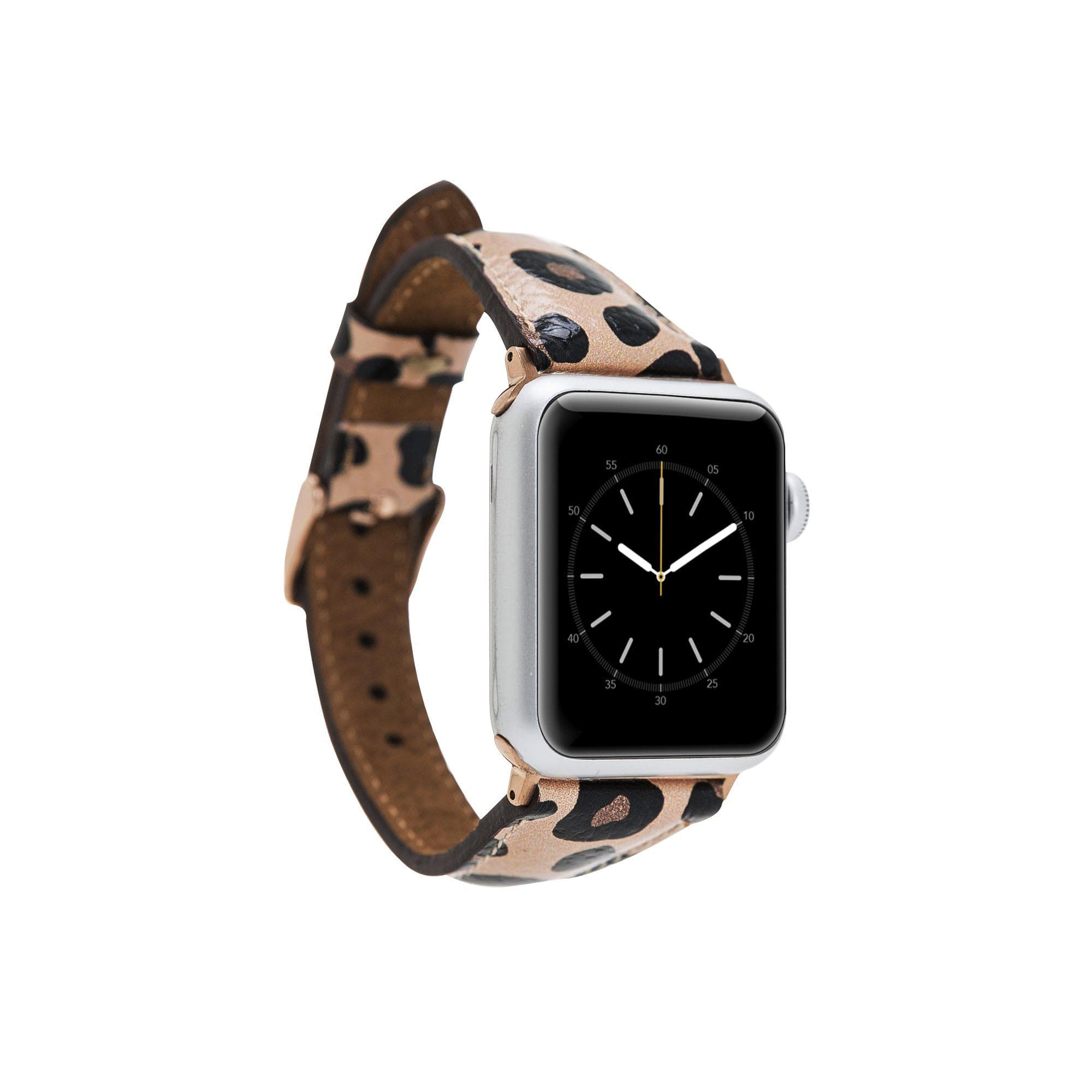B2B - Leather Apple Watch Bands - Clasic Slim Style Leopar Print Bouletta B2B