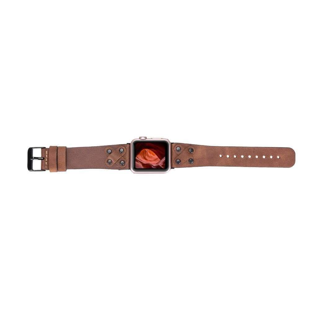 B2B - Leather Apple Watch Bands / Cross Style with Black Trok Bouletta Shop