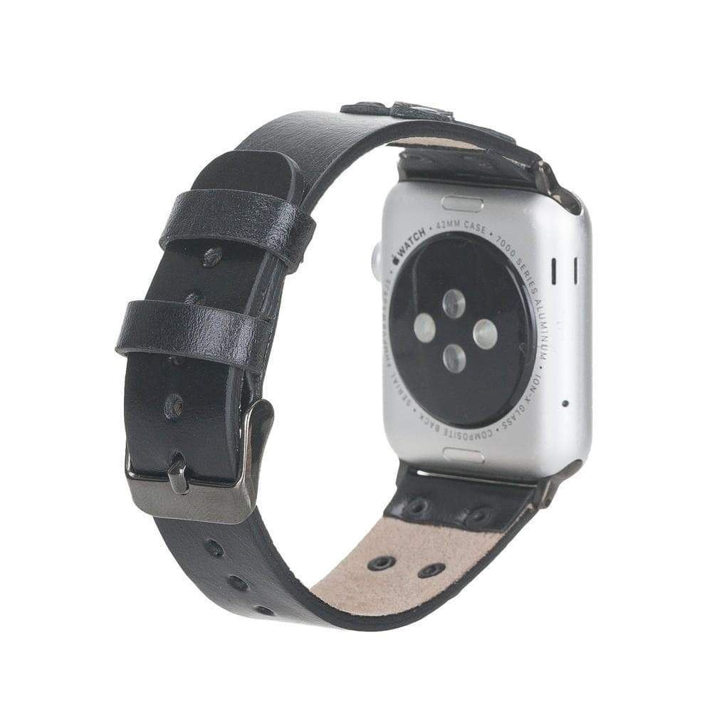 B2B - Leather Apple Watch Bands / Cross Style with Black Trok Bouletta Shop