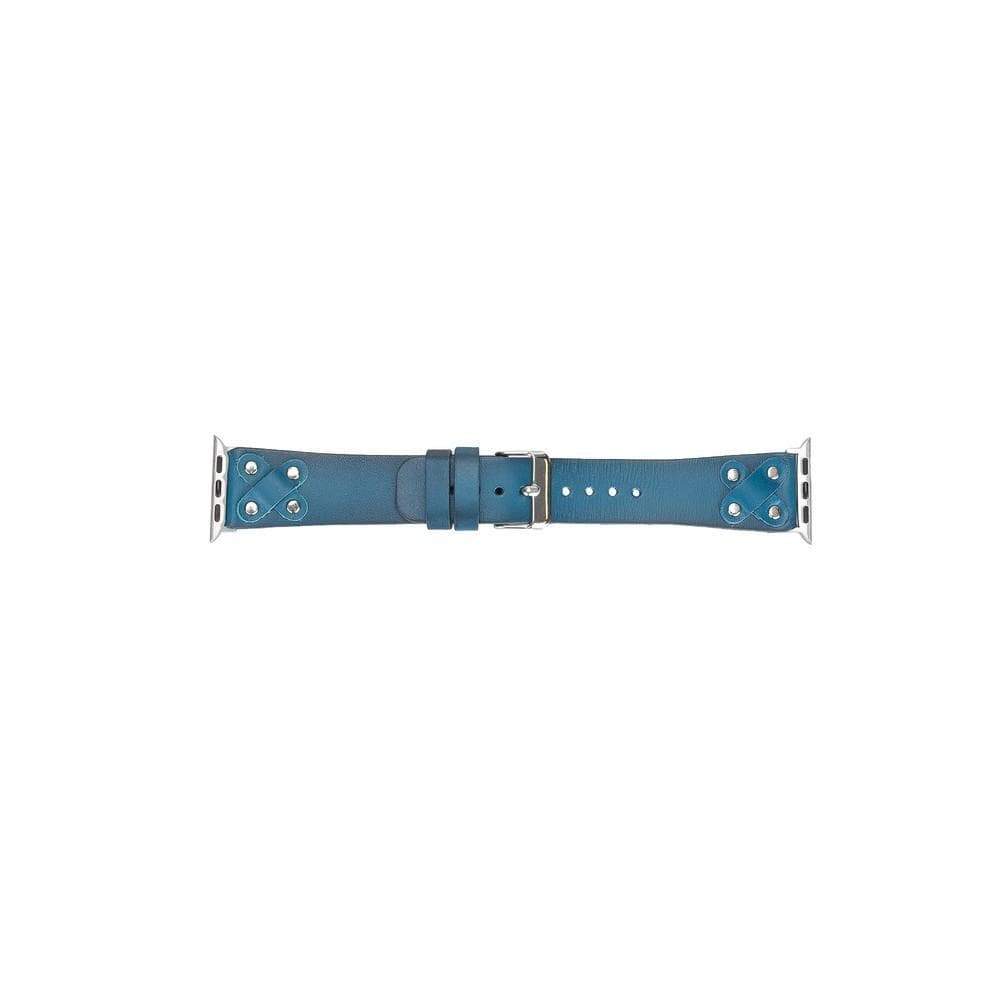 B2B - Leather Apple Watch Bands / Cross Style with Silver Trok Bouletta Shop