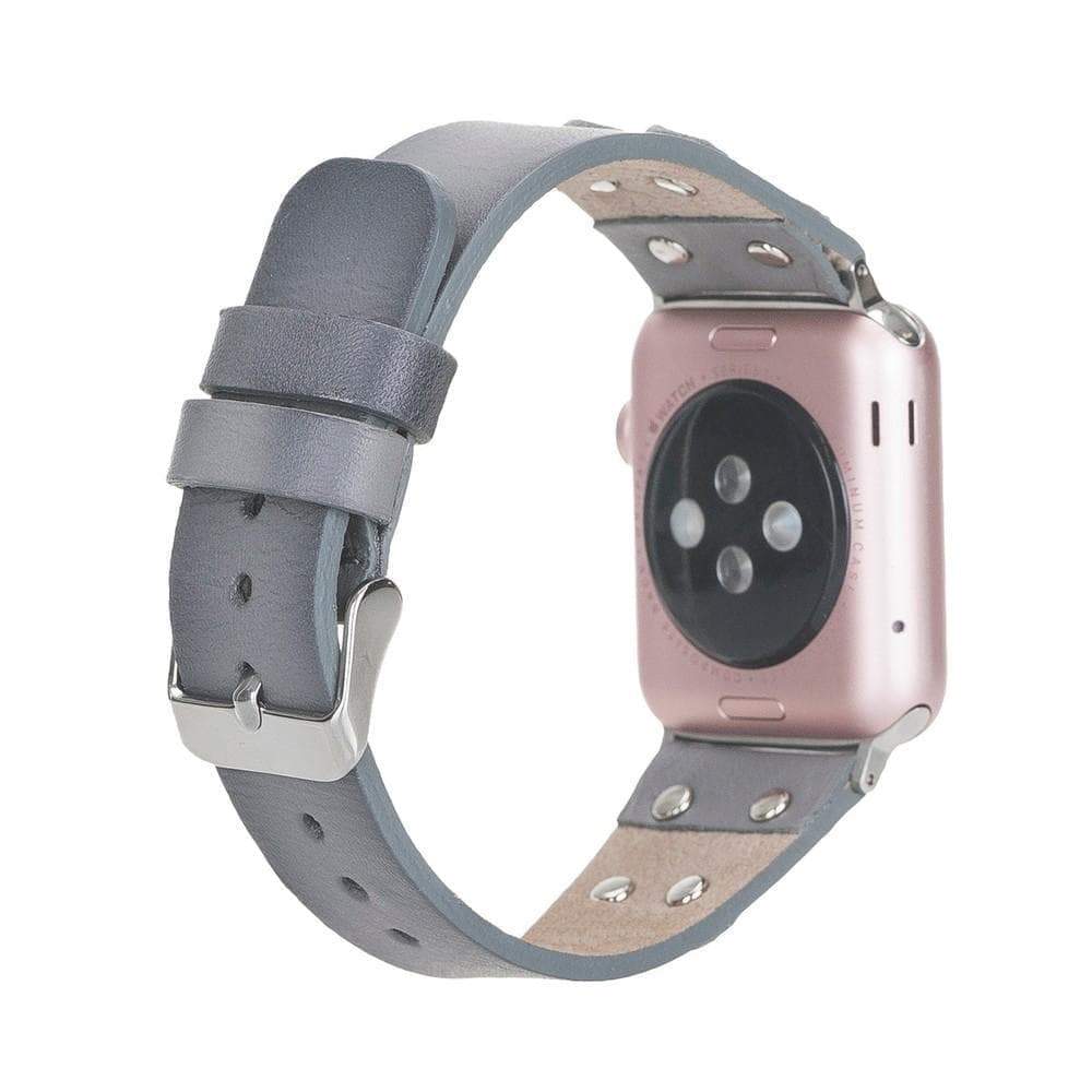 B2B - Leather Apple Watch Bands / Cross Style with Silver Trok Bouletta Shop