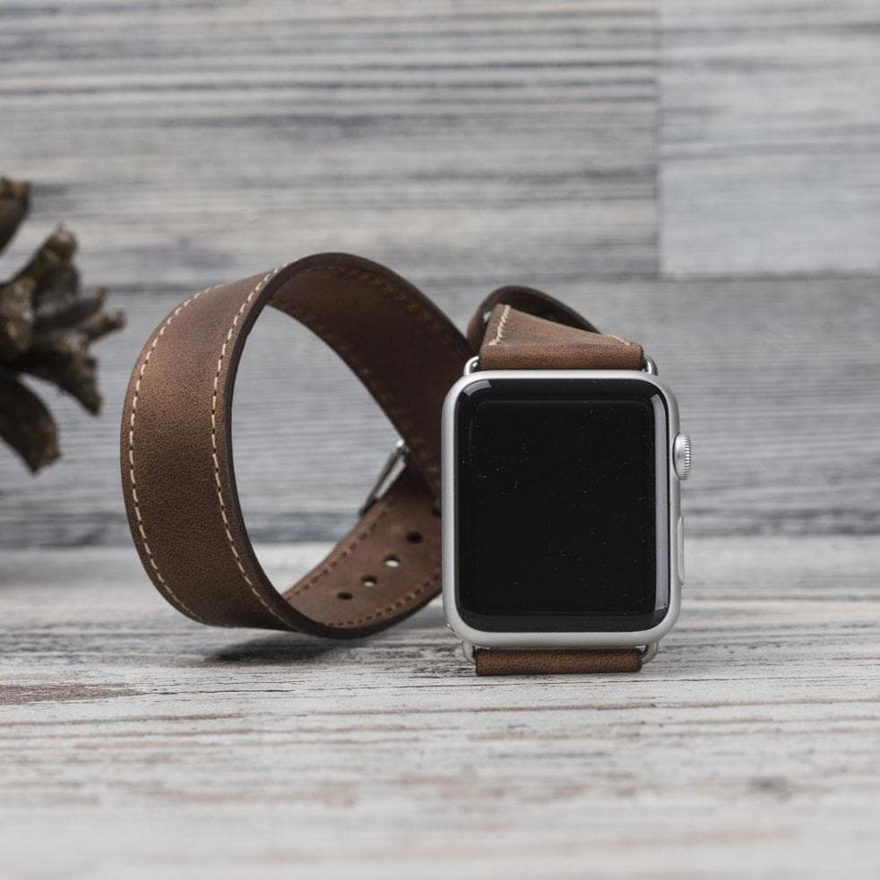 B2B - Leather Apple Watch Bands - DT Double Tour Style G2 Bouletta B2B