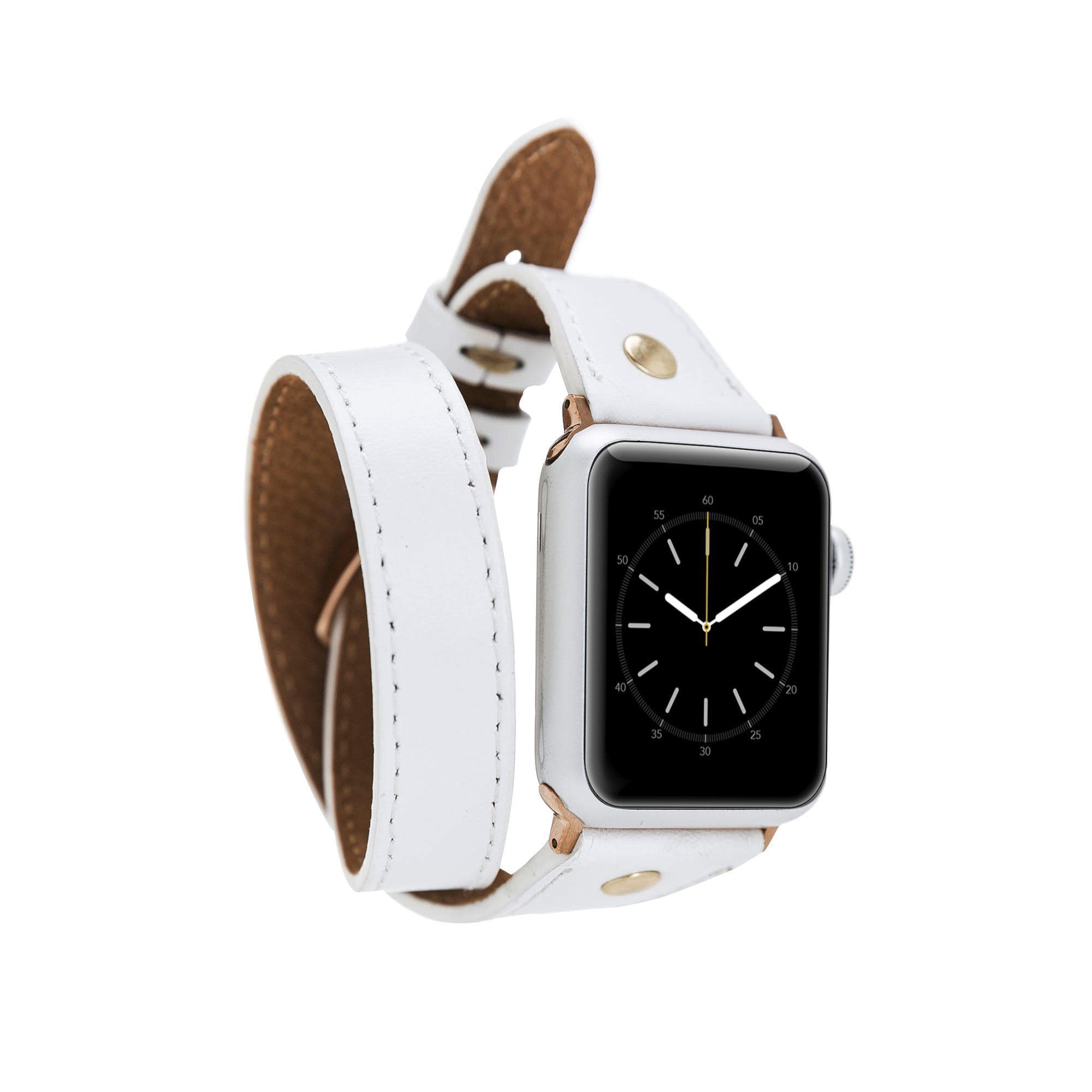 B2B - Leather Apple Watch Bands - DTS Double Tour Slim Hector Gold Trok Style F3 Bouletta B2B