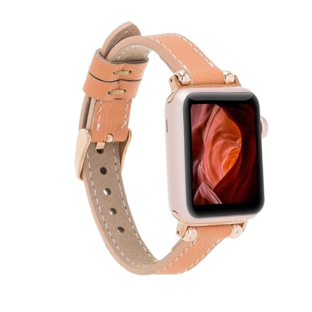B2B - Leather Apple Watch Bands - Ferro Seamy Style NU3 Beyaz Dikişli Bouletta B2B