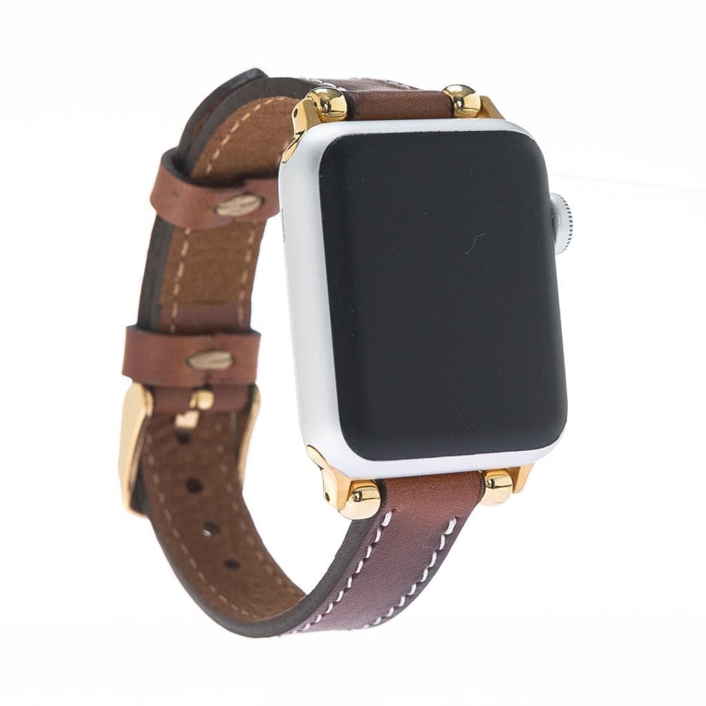 B2B - Leather Apple Watch Bands - Ferro Seamy Style RST2EF Sarı Dikişli Bouletta B2B