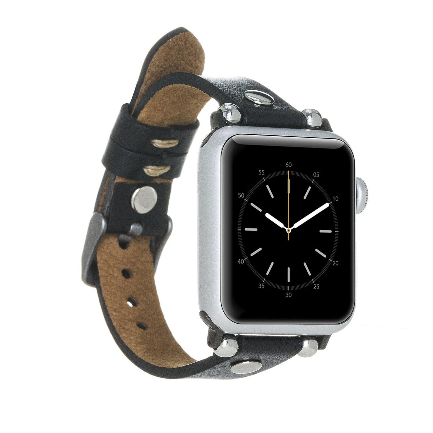 B2B - Leather Apple Watch Bands - Ferro Silver Trok Style RST1 Bouletta B2B