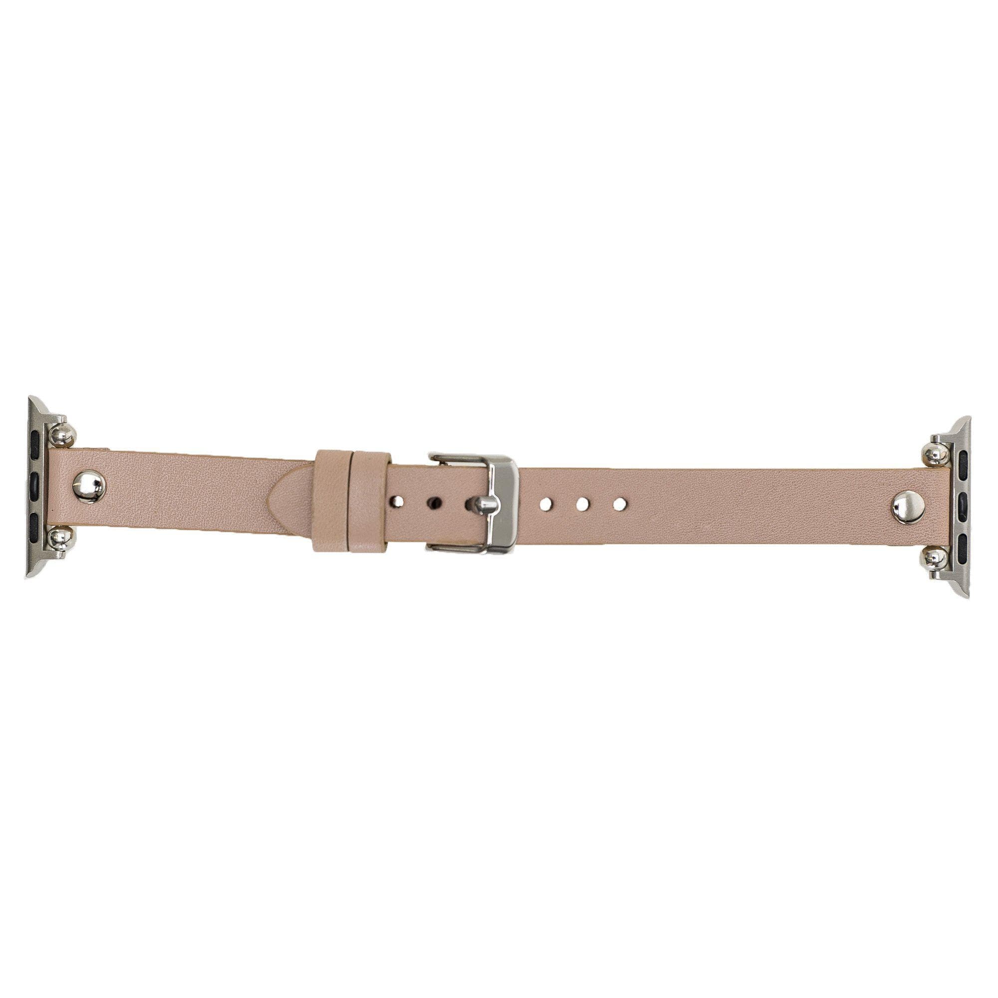 B2B - Leather Apple Watch Bands - Ferro Silver Trok Style Bouletta Shop