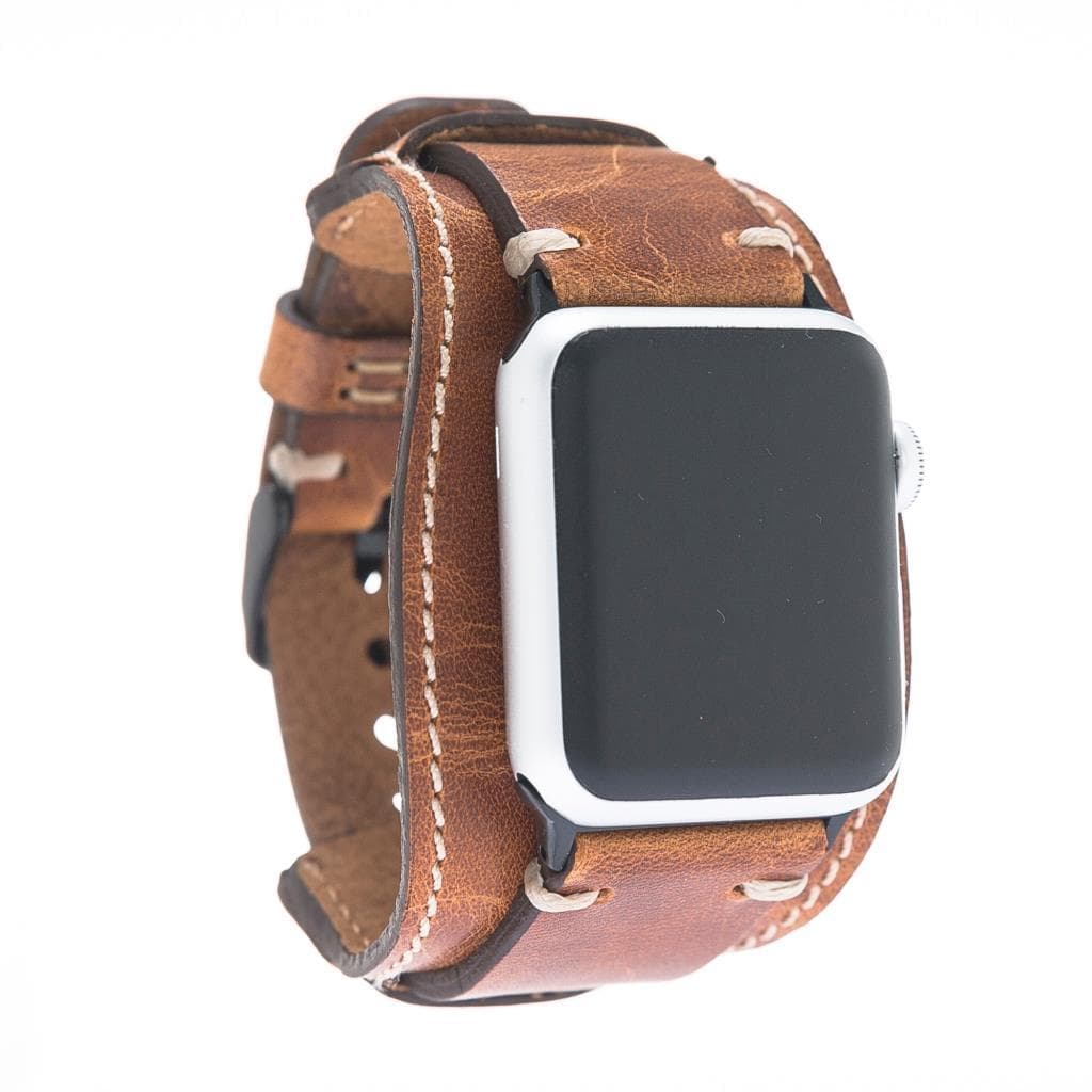 B2B - Leather Apple Watch Bands - Pulsar Cuff Style V18 Bouletta B2B