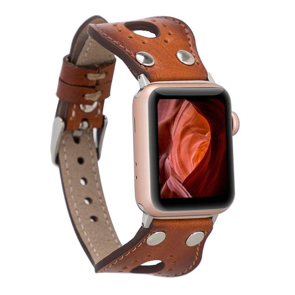 B2B - Leather Apple Watch Bands - Ronda Silver Trok Style Bouletta Shop