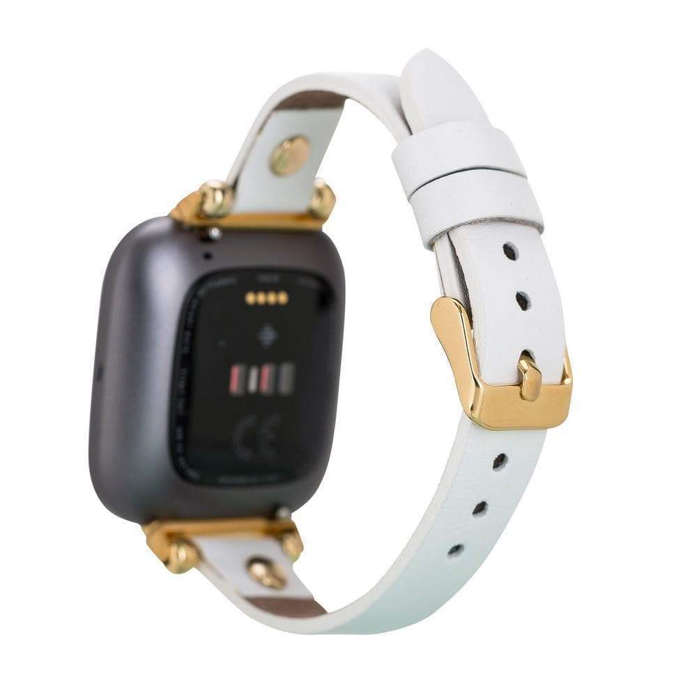 B2B - Leather Fitbit Watch Bands - Ferro Gold Trok Style Bouletta B2B