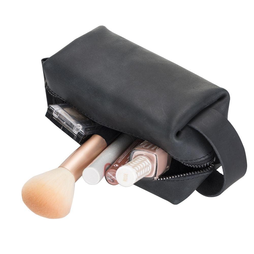 Eve Genuine Leather Make Up Bag - M/L/XL Sizes M / Black Bouletta Shop