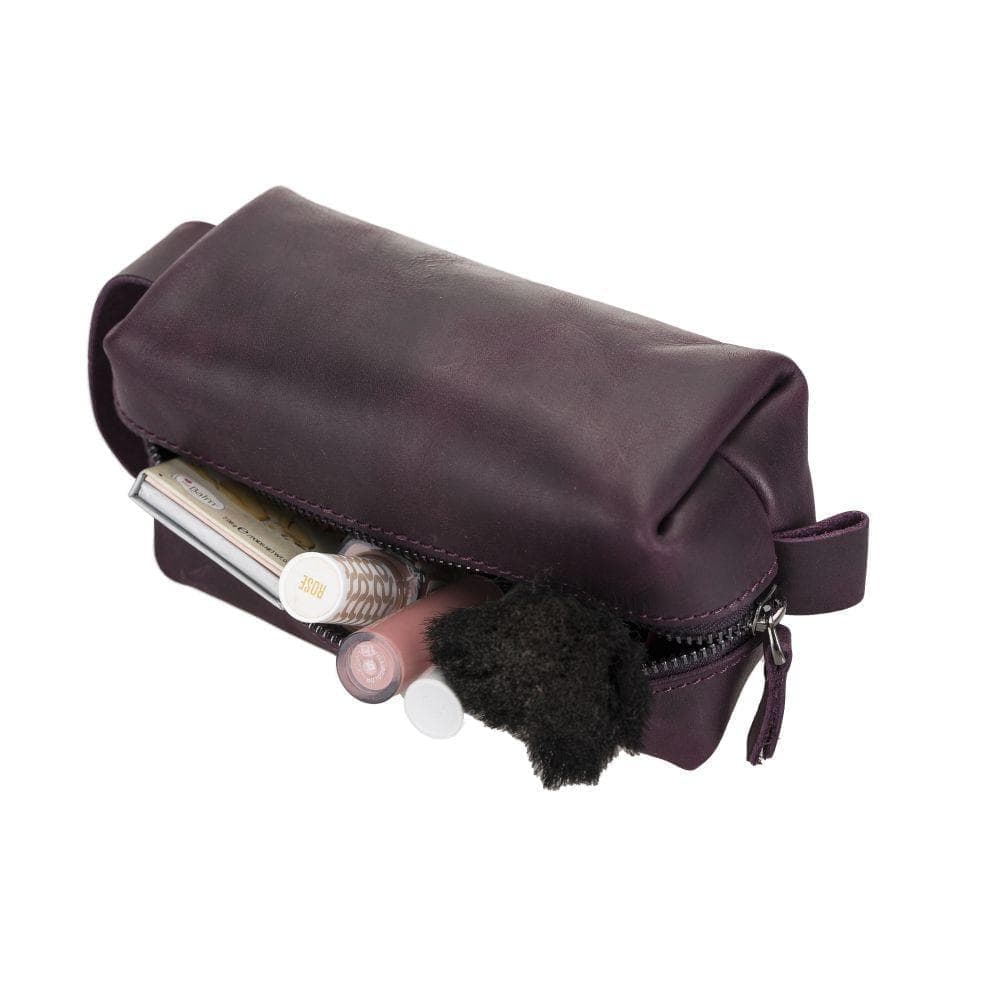 Eve Genuine Leather Make Up Bag - M/L/XL Sizes M / Purple Bouletta Shop