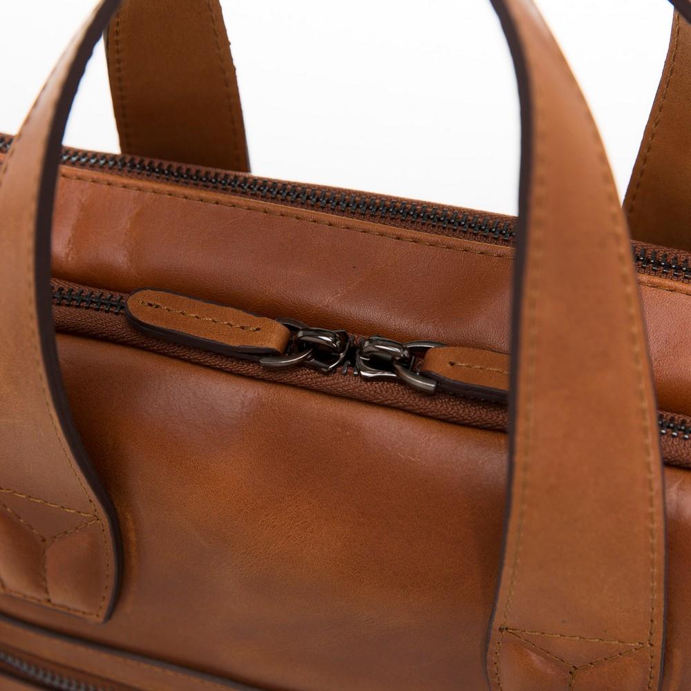 Briefcases Thasos Leather Laptop Bag - Rustic Tan with Effect Bouletta Case