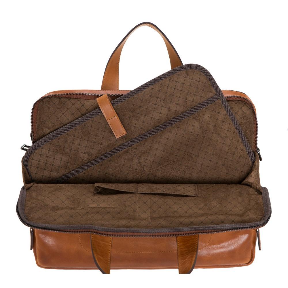 Briefcases Thasos Leather Laptop Bag - Rustic Tan with Effect Bouletta Case