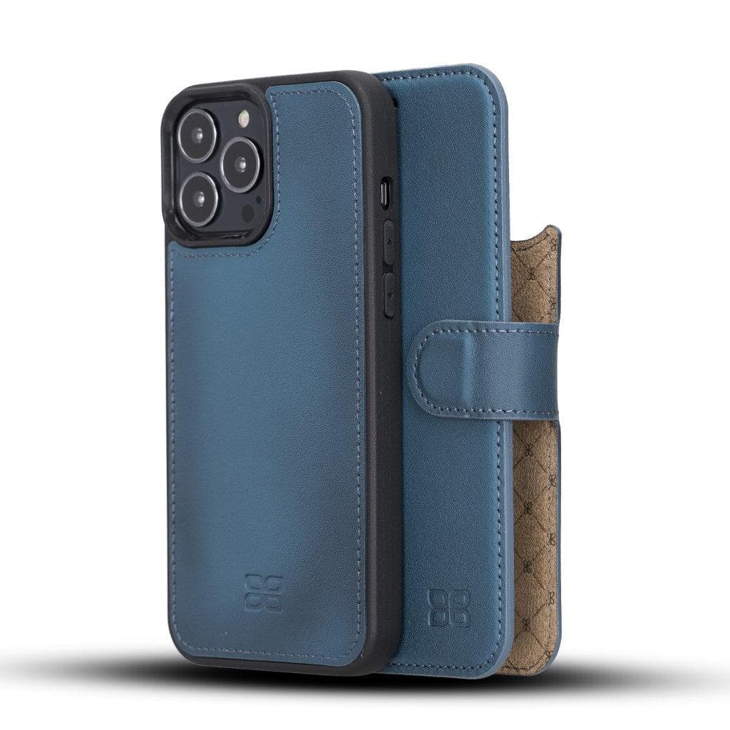 Detachable Leather Wallet Case for Apple iPhone 13 Series iPhone 13 Pro Max / Blue Bouletta LTD