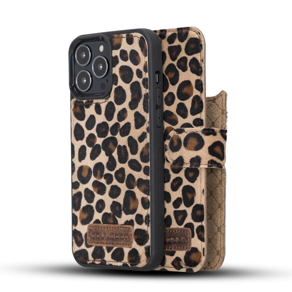 Detachable Leather Wallet Case for Apple iPhone 13 Series iPhone 13 Pro Max / Leopard Bouletta LTD