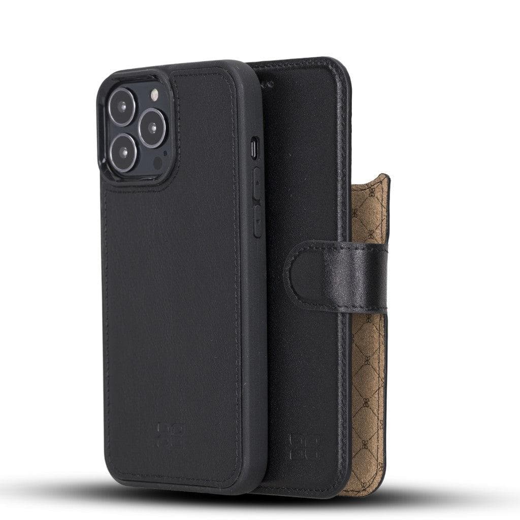 Detachable Leather Wallet Case for Apple iPhone 13 Series iPhone 13 Pro Max / Black Bouletta LTD