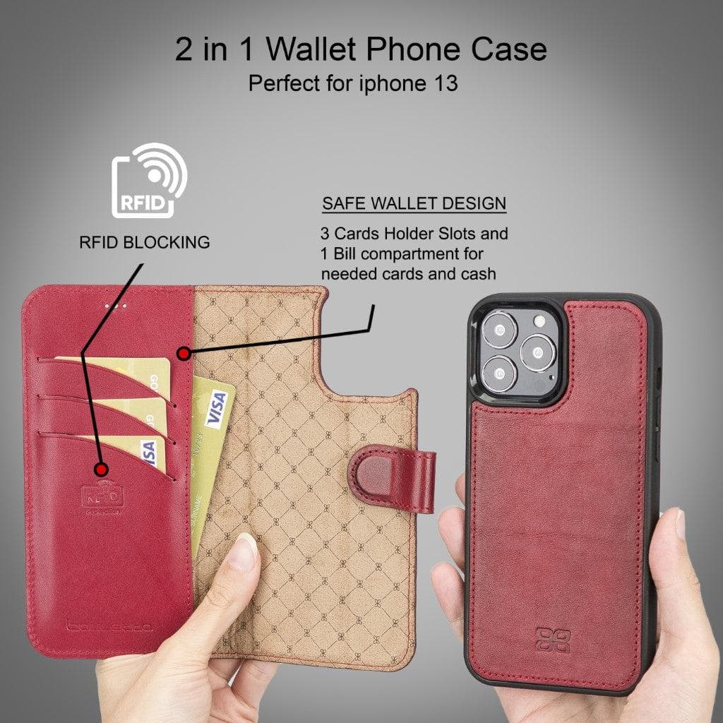 Detachable Leather Wallet Case for Apple iPhone 13 Series Bouletta LTD