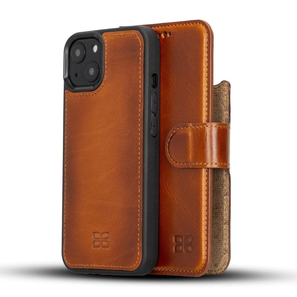 Detachable Leather Wallet Case for Apple iPhone 13 Series iPhone 13 / Tan Bouletta LTD