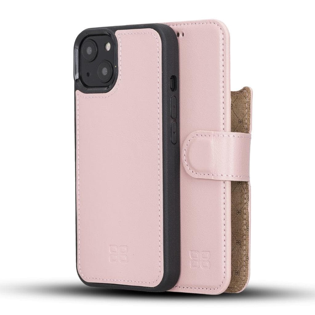 Detachable Leather Wallet Case for Apple iPhone 13 Series iPhone 13 / Pink Bouletta LTD