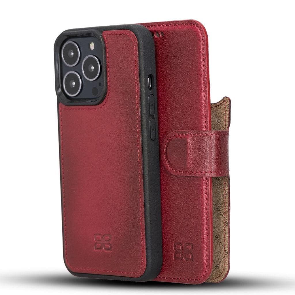 Detachable Leather Wallet Case for Apple iPhone 13 Series iPhone 13 / Red Bouletta LTD
